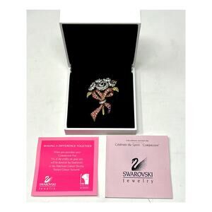 Swarovski 1998 Celebrate The Spirit “Compassion” Crystal Bouquet Pin NWT